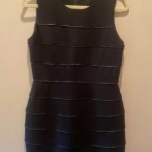 CALVIN KLEIN Black Zippers Sleeveless Sheath Knit